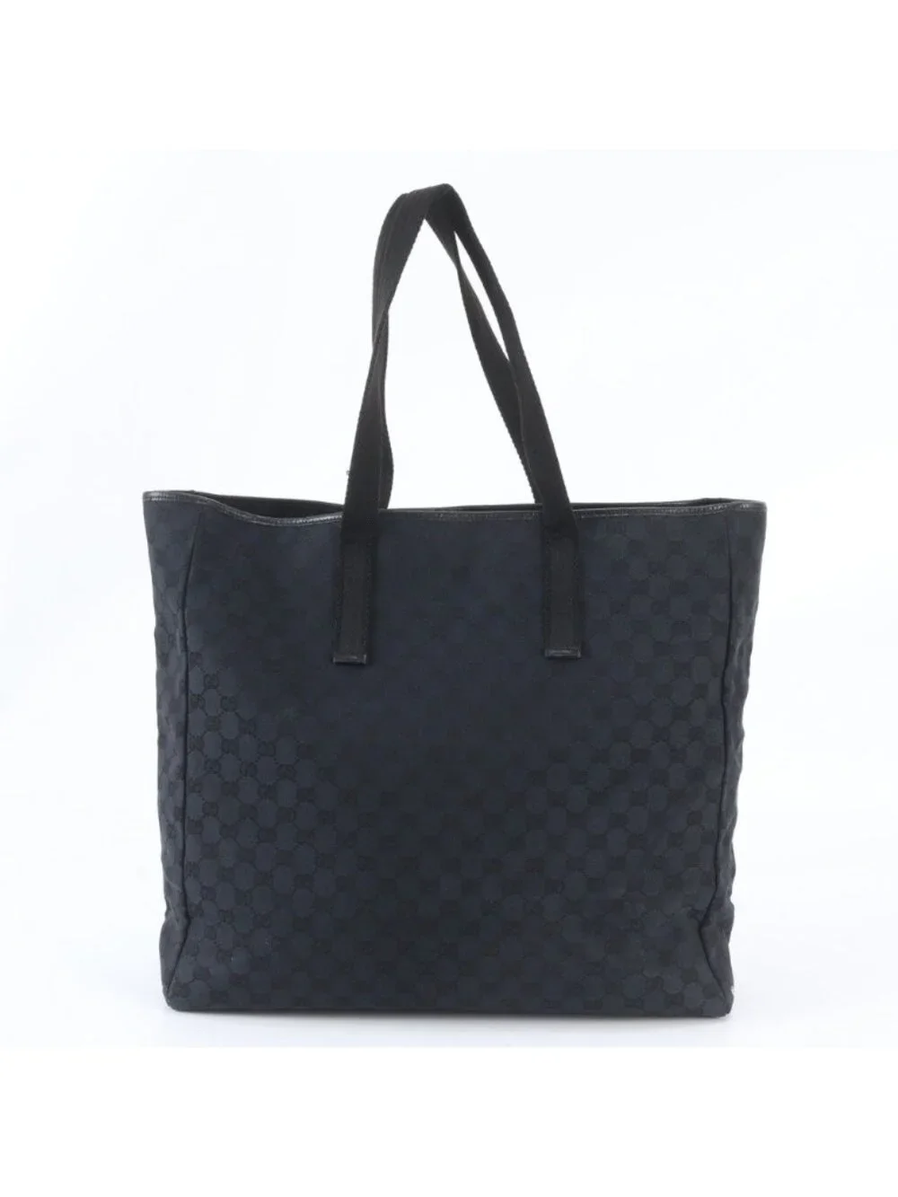 Gucci GG Canvas Leather Tote Shoulder Business Black